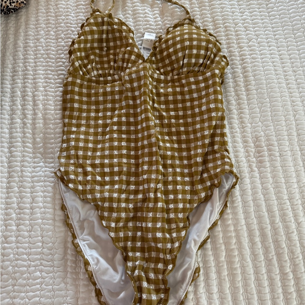 Checkered One-Piece Swimsuit